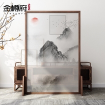 New Chinese Screen Partition Living Room Modern Simple Xuanguan Cloth Art Bedroom Shelter Home Solid Wood Landscape Screen