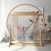New Chinese Screen Partition Living Room Cloth Art Genguan Brief Modern Fashion Solid Wood Mobile Bedroom Shelter Home for Home