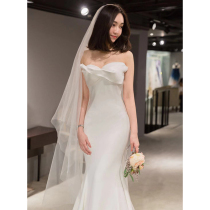 Shake sound net red same fishtail light wedding dress 2020 new bride wedding travel temperament bandeau tail dress female