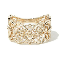 Japan direct mail agete18 summer retro gorgeous hollow baroque pattern 10k gold wide ring