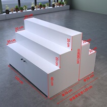 Wooden Shoe Shop Ladder Display Bench Step Type Middle Island Cabinet Display Case Cosmetics Shoe Cabinet Trapezoidal Customized Shelving