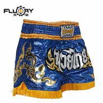 FLUORY Fire Base 2019 New Muay Thai Shorts Men Fashion Tassel Fighting Fighting Shorts Boxing Suit