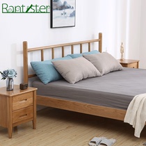The Nordic wood bed 1 8 meters double simple modern Oak trundle master bedroom furniture fashion light luxury bed in the master bedroom