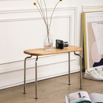 Solid wood home shoe stool home door creative Nordic modern simple long stool dressing stool light luxury makeup stool