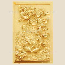 Original Sagite Sandstone Relief Villa Courtyard Decorated Sandstone Background Wall GRP Imitation Bronze Sculpture fish Leap Longmentu