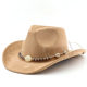 New Boho 스웨이드 오징어 오징어 서양 카우보이 모자 남자와 여자 야외 롤 링크 민족 상단 모자 펠트 모자 New Boho 스웨이드 오징어 오징어 서양 카우보이 모자 남자와 여자 야외 롤 링크 민족 상단 모자 펠트 모자