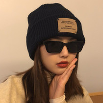 Japan AR Hat Tide Patch Cloth Lovers Hair Line Hat Woman Autumn Winter Day Department 100 Hitch Warm Korean Version of Ear Knitted Hat