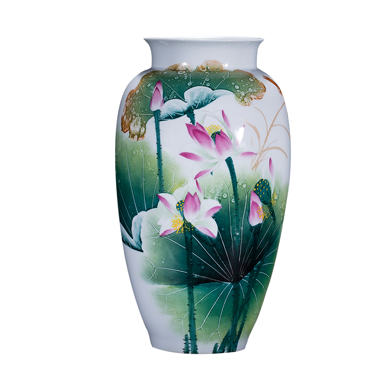 Jingdezhen ceramics of large vases, famous master hand made lotus place, a large sitting room porch decoration