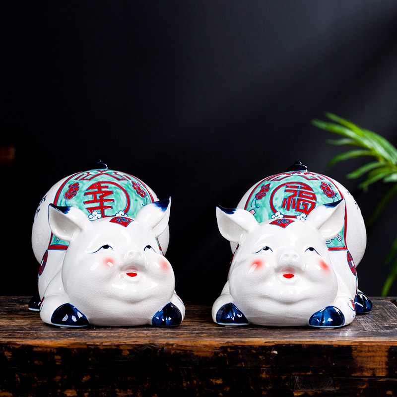 Zodiac ornament white porcelain of jingdezhen ceramics happy "sitting room of Chinese style household furnishing articles creative ceramic arts and crafts