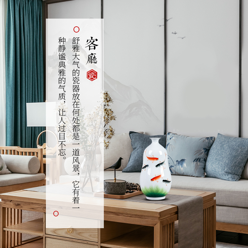 Jingdezhen ceramics powder enamel vase gourd bottle of Chinese style household living room TV cabinet crafts ornament