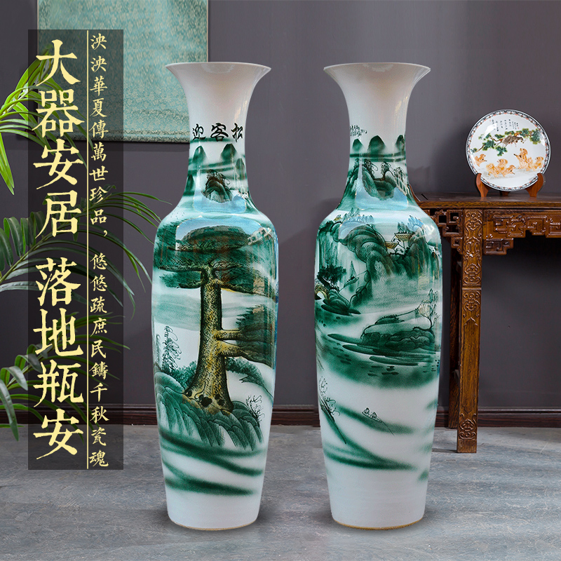 Jingdezhen ceramics of large vases, antique Chinese style hotel lobby decoration guest - the greeting pine furnishing articles large living room