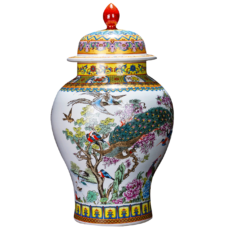 Jingdezhen ceramics high - capacity storage tank general archaize colored enamel pot vase sitting room porch decorate furnishing articles