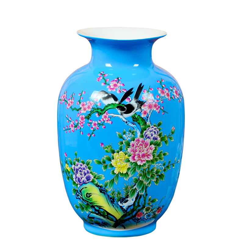 Jingdezhen ceramics powder enamel floret bottle of flower arranging dried flowers home sitting room rich ancient frame TV ark adornment small place