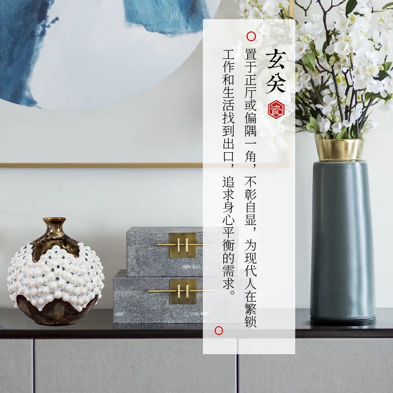 Jingdezhen ceramic pearl pomegranate new sitting room of Chinese style household study creative furnishing articles furnishing articles adornment ornament