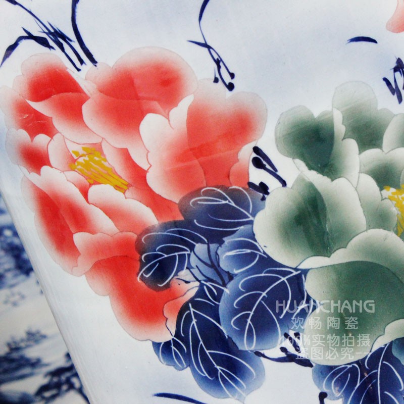 Sf24 jingdezhen ceramics of large vase sitting room adornment is placed all hand painting lotus opening gifts