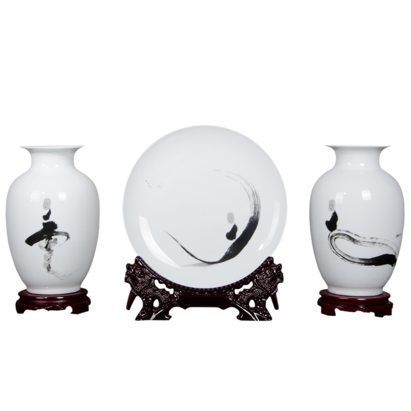 Jingdezhen ceramics zen three - piece floret bottle of flower arrangement, the sitting room of Chinese style household decorations crafts