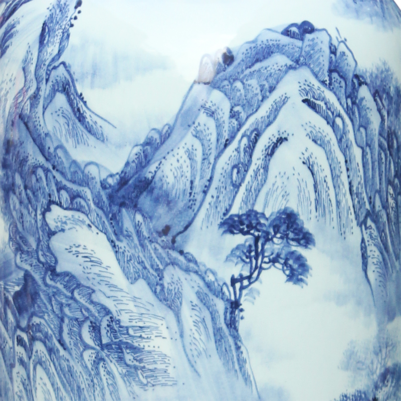 Hand - made splendid was the French antique vase of blue and white porcelain of jingdezhen ceramics villa place, a large living room