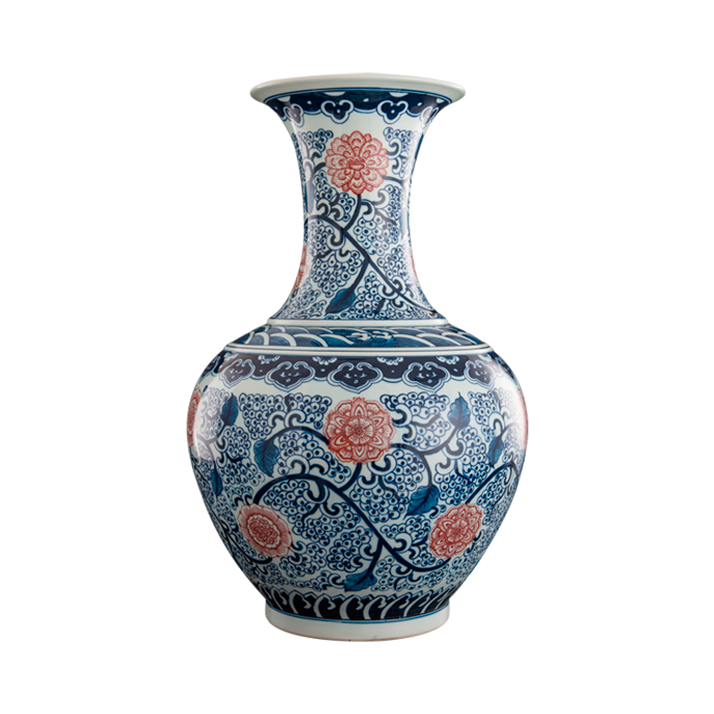 Jingdezhen ceramics hand - made archaize of large blue and white porcelain vase furnishing articles home sitting room adornment handicraft