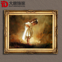 High-grade pure hand-painted figure oil painting European bedroom childrens room decorative painting golden childhood series oil painting TN01