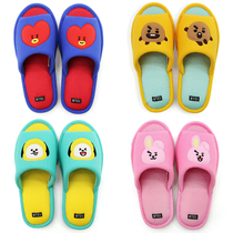Korea BT21 Cartoon Doll pattern home slippers breathable non-slip open toe flat cool dog couple