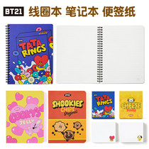 Korea BT21 paparazzi gourmet food series A5 coil notebook poop sign paper message notebook notepad