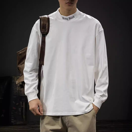 American fashion brand embroidered half turtleneck men's long-sleeved T-shirt heavy autumn new loose inner cotton base shirt
American fashion brand embroidered half turtleneck men's long-sleeved T-shirt heavy autumn new loose inner cotton base shirt