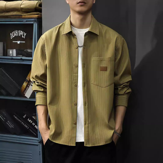 New autumn textured striped long-sleeved shirt men's American retro pocket loose trendy casual shirt jacket
New autumn textured striped long-sleeved shirt men's American retro pocket loose trendy casual shirt jacket