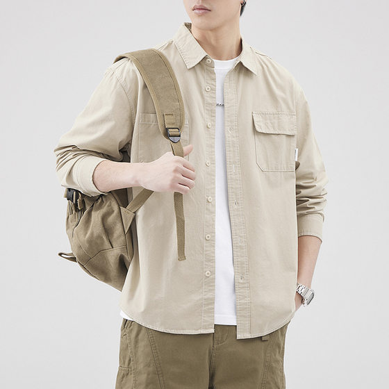 Retro design sense bright line work shirt men's loose American fashion brand pure cotton long sleeve shirt large size jacket
Retro design sense bright line work shirt men's loose American fashion brand pure cotton long sleeve shirt large size jacket