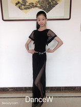 Dans Dance Children's Adult Latin Moden Dance Practice Pants Split Suit Flared Pants Skirt Pants Skin-Friendly Comfort