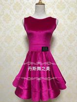 Britain imported high-brightness velvet new female children Latin dance standard competition clothes performance clothes contestant class uniform school uniform