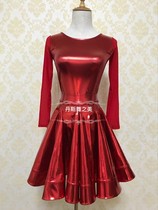 Imported high imitation British laser full version of high-performance highlight split girl Latin dance Standard competition uniform oversized skirt