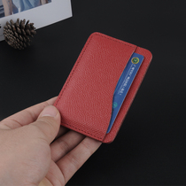 S-edge design first layer cowhide card bag vegetable tanned leather card bag handmade leather coin purse Bus card