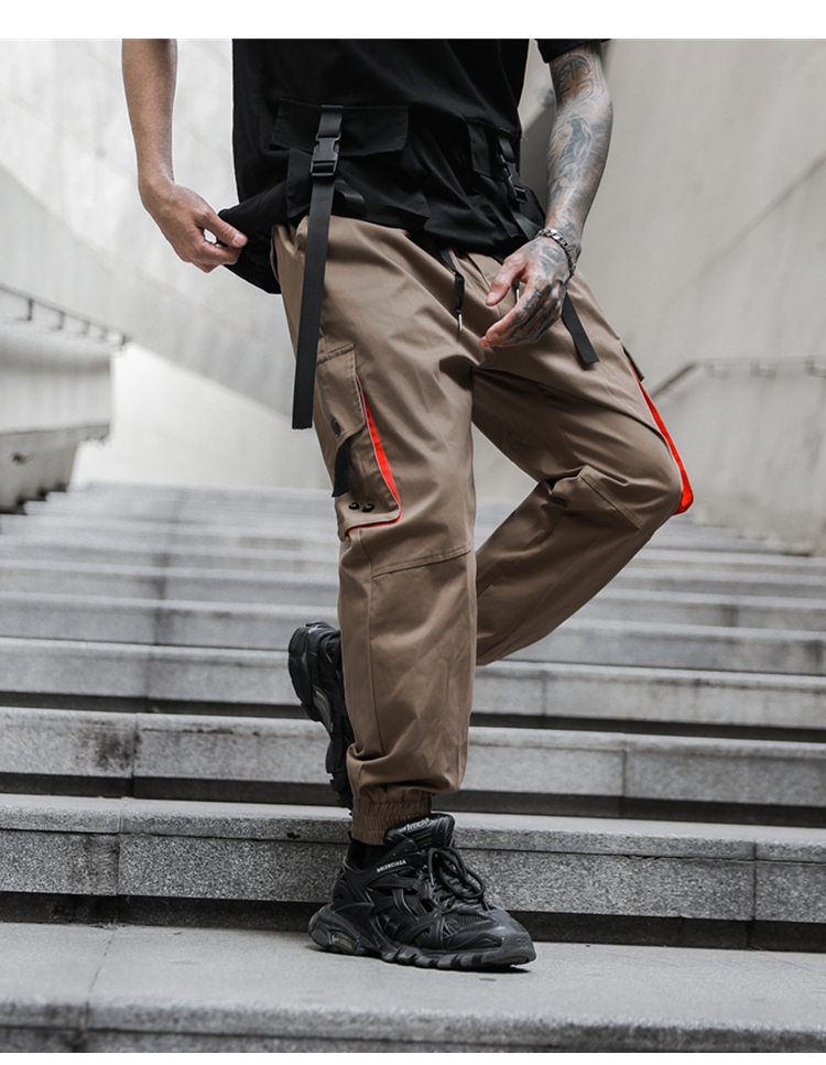 2020春装新款男士日系港风宽松版休闲缩脚长裤潮流ins休闲工装裤