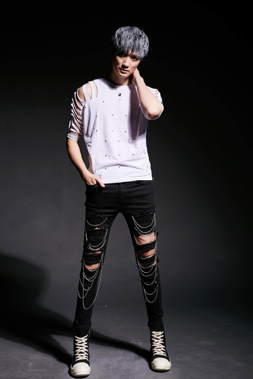 2018潮男夏款非主流演出服个性短袖t恤夜场朋克发型师潮 t83 p65