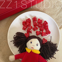 Export tail single child baby girl Japanese girl red love wave point mini cute small clip hairpin