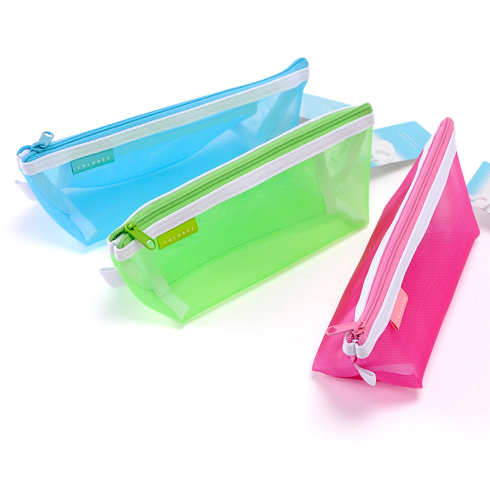 国誉网状笔袋kokuyo纱网透明学生文具袋f-vbf114日本透视笔袋