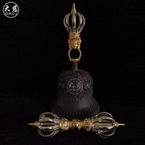 Daci art custom pure copper nine-strand vajra brass inlaid with white copper Tibetan Buddhist Tantric nine-strand Vajra bell pestle