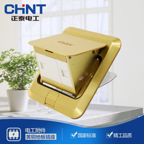 Chint plug brass floor socket phone computer ground plug combination