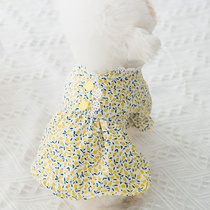 Pastoral flower princess skirt dog clothes spring and autumn thin Teddy pet than bear small puppy Cat Summer