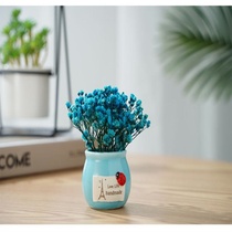 Mini Eternal Flower Stars Dried Flower Small Vase Car Pot Home Office Table Decoration Birthday Gift