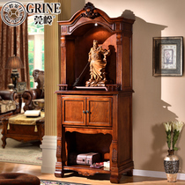 Guanling European-style solid wood Buddhist niches with doors Guanyin God of Fortune ancestors