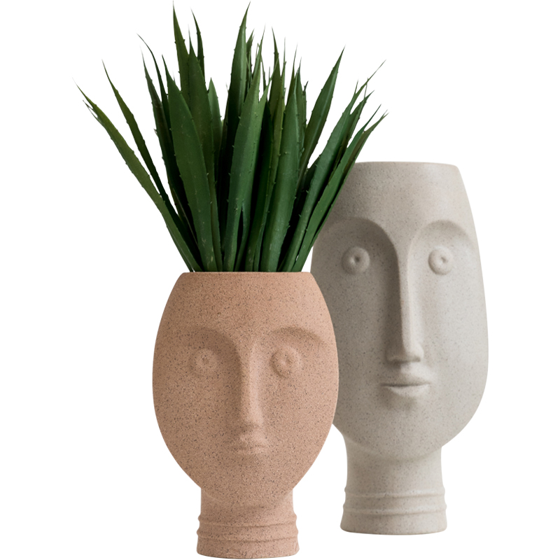 Ins the modern vase creative home furnishing articles sitting room flower arrangement art face ceramic flower decoration decoration