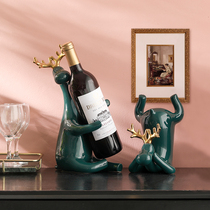 Yan Yi American light luxury wine cabinet decoration wine rack Creative living room household personality Elk red wine decoration set