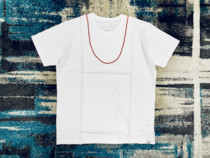 Spot VISVIM 17SS BEADS TEE CREW S beaded necklace short sleeve t-shirt