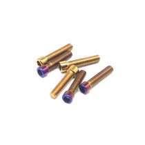 Retrofit 304 stainless steel round head hexagonal colored M6M8 burnt titanium screw motorcycle electric car 1 25 teeth