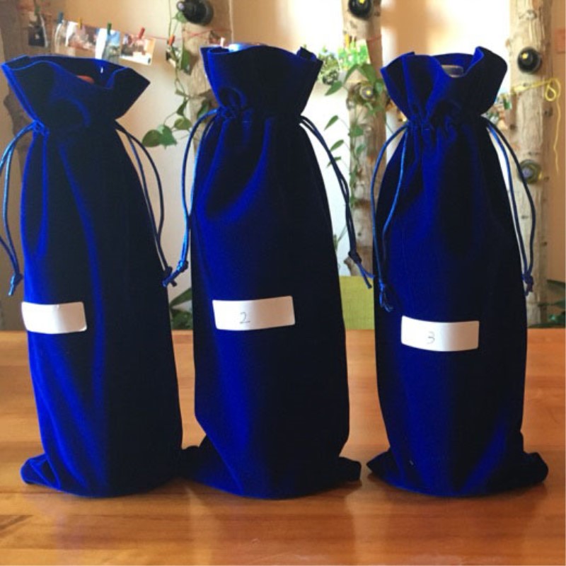 Long-term supply Flannel bundle mouth wine bag Wedding wine packaging bag Red wine blind bag Can be customized printing logo