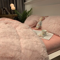 Princess style coral velvet four-piece girl heart thickened quilt cover mink velvet Crystal velvet sheets 1 8m bedding