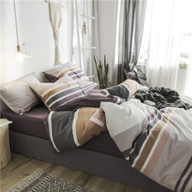 Japanese washed cotton 4 four-piece set Cotton cotton duvet cover sheets Fitted sheet Super soft naked bedding 3 three-piece set