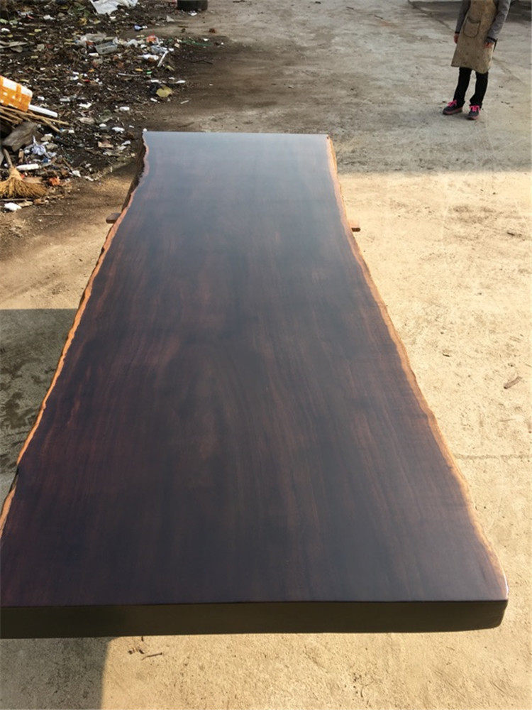 尺寸:264*103*12黑檀实木大板实木原木茶桌画案餐桌皮灰木风车木