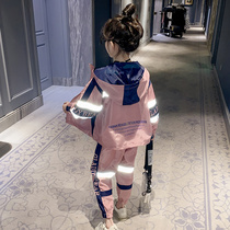 Girls spring and autumn fashionable Net red casual suit 2021 new fashion brand childrens clothing childrens autumn fashion two-piece set